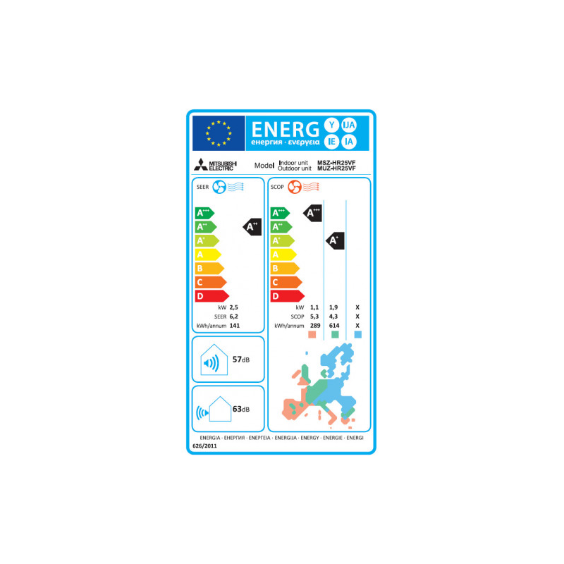 Climatiseur Mono-Split MSZ-HR25VF / MUZ-HR25VF MITSUBISHI ELECTRIC